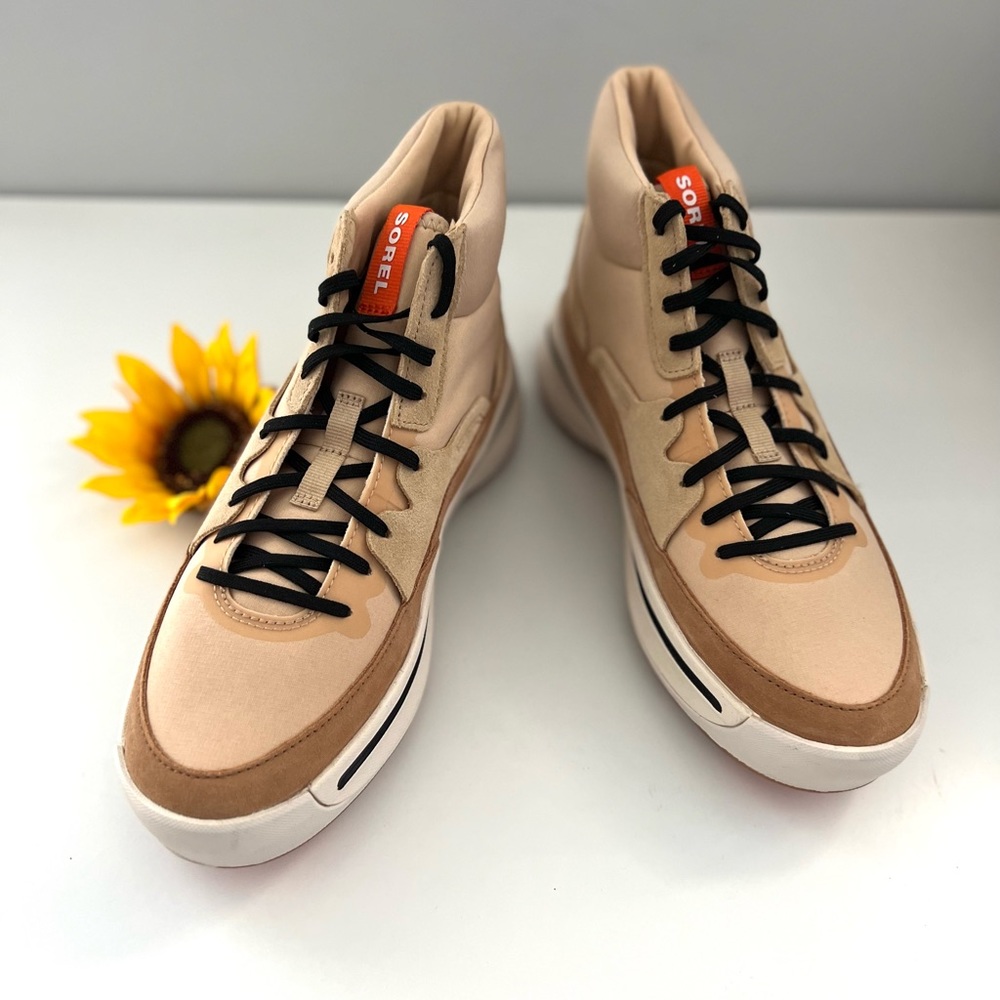 🌟LAST ONE! SOREL WOMENS ONA 503 MID HIGH TOP SNEAKER - TAN SIZE 9 - Picture 7 of 15